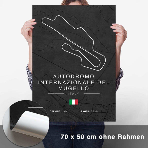Lade das Bild in den Galerie-Viewer, Mugello Rennstrecken Poster - Dunkel - CARTISTRY