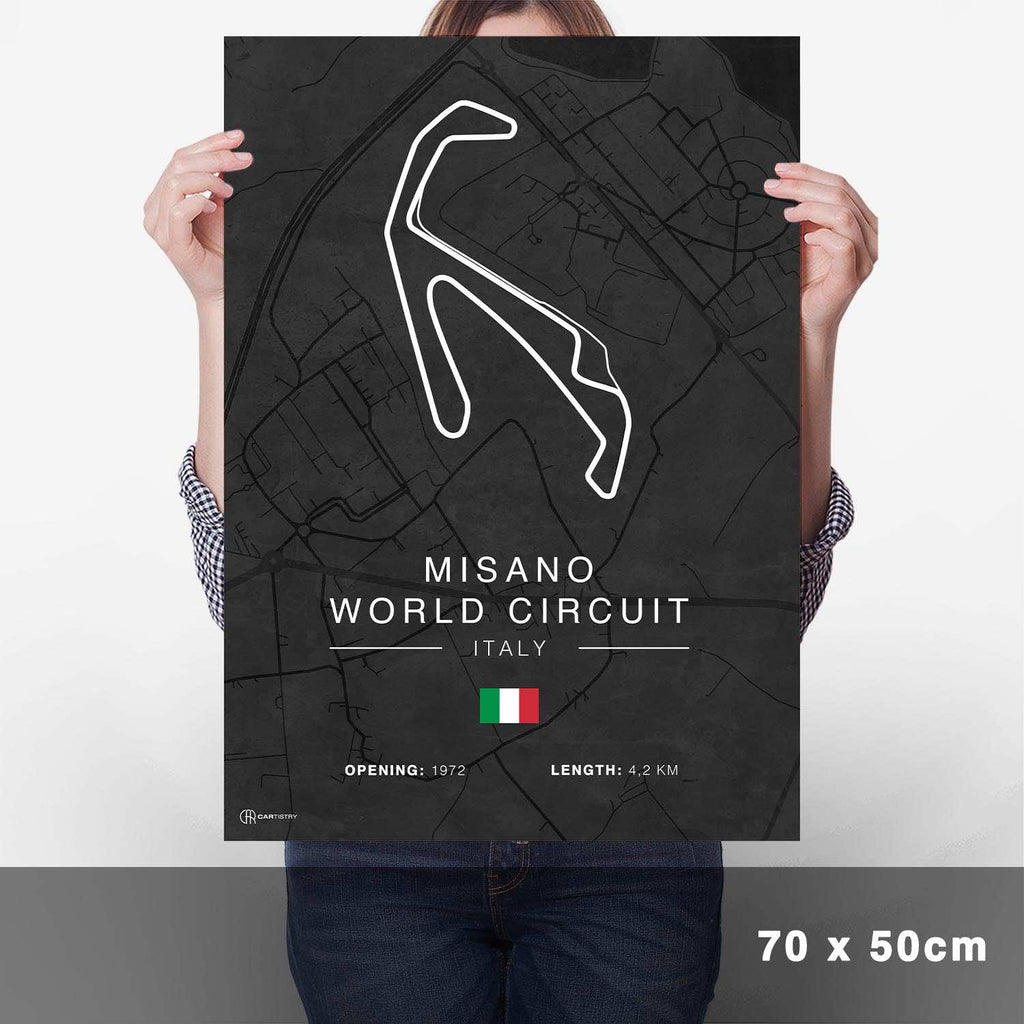 Misano Rennstrecken Poster - Dunkel - Cartistry