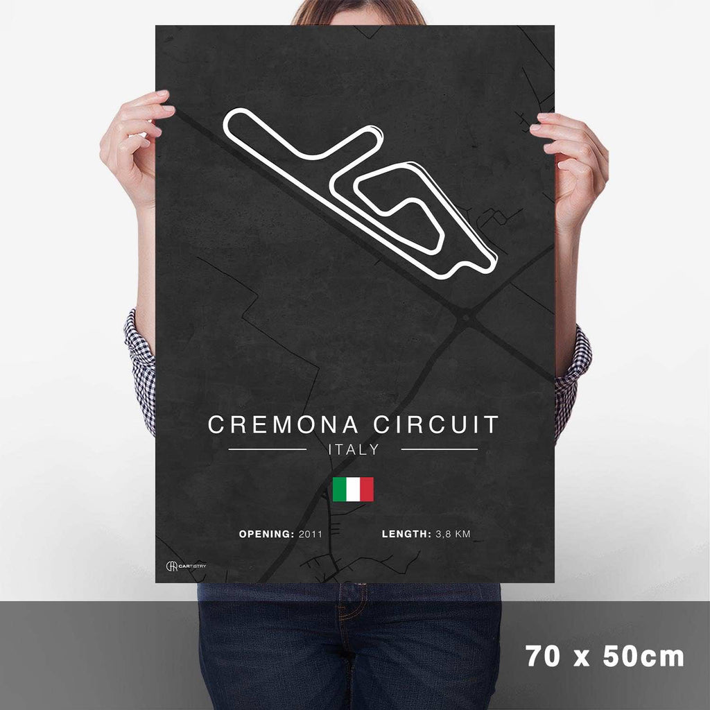 Cremona Rennstrecken Poster - Dunkel - Cartistry