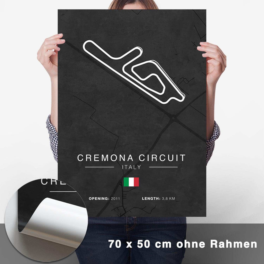 Cremona Rennstrecken Poster - Dunkel - CARTISTRY