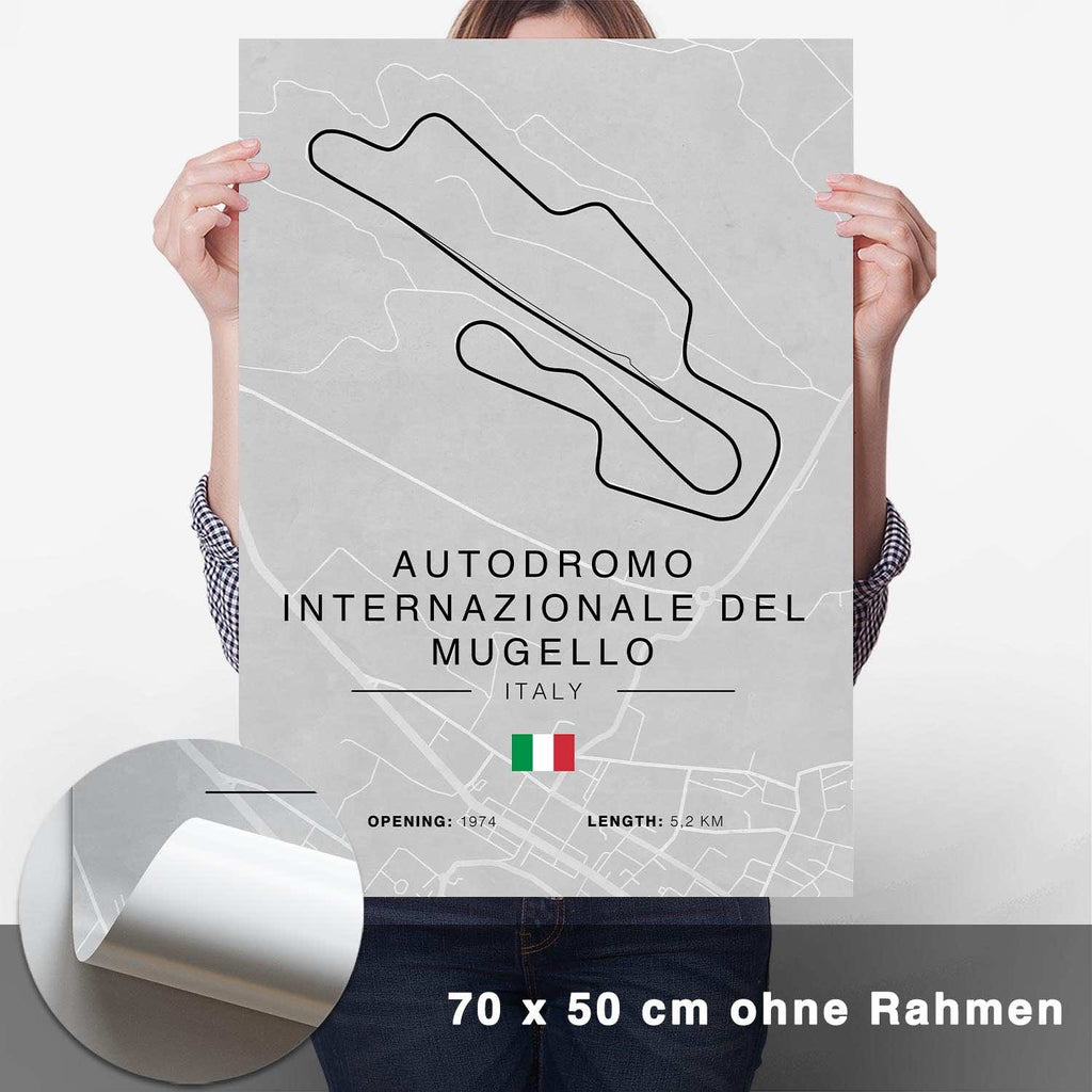 Mugello Rennstrecken Poster - Hell - CARTISTRY