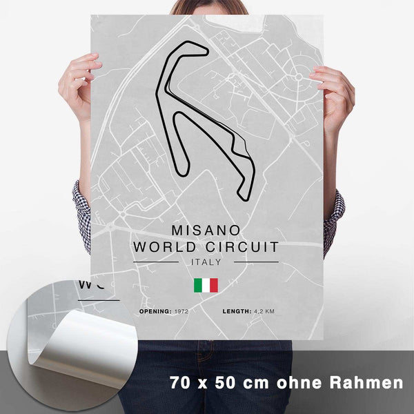 Lade das Bild in den Galerie-Viewer, Misano Rennstrecken Poster - Hell - CARTISTRY