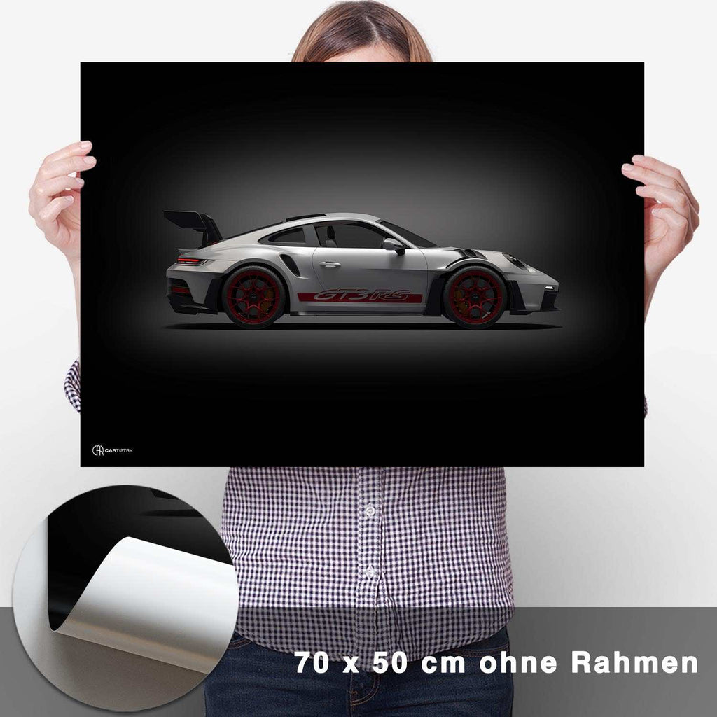 911 GT3 RS (992) Poster Seite Dunkel - CARTISTRY