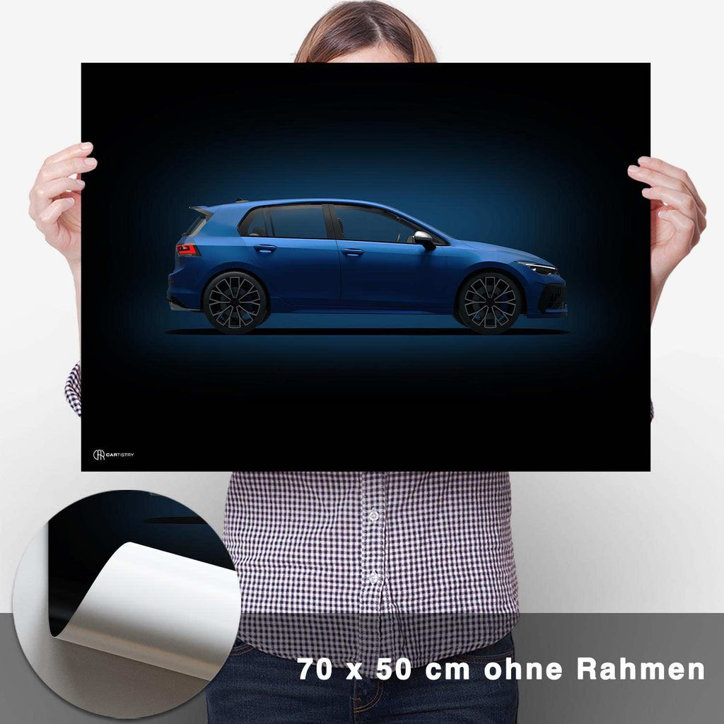 Golf 8 R Poster Seite Dunkel - CARTISTRY