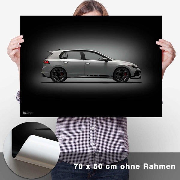 Lade das Bild in den Galerie-Viewer, Golf 8 GTI Poster Seite Dunkel - CARTISTRY