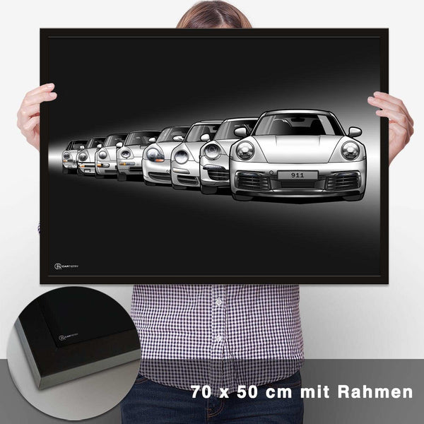 Lade das Bild in den Galerie-Viewer, 911 Generationen Poster Dunkel - CARTISTRY