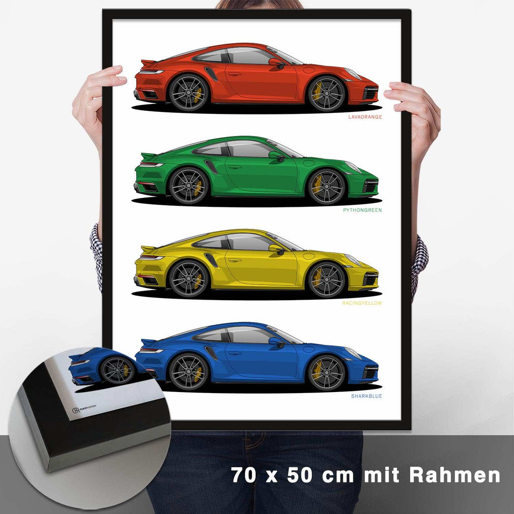 911 Turbo (992) Werksfarben Poster - CARTISTRY