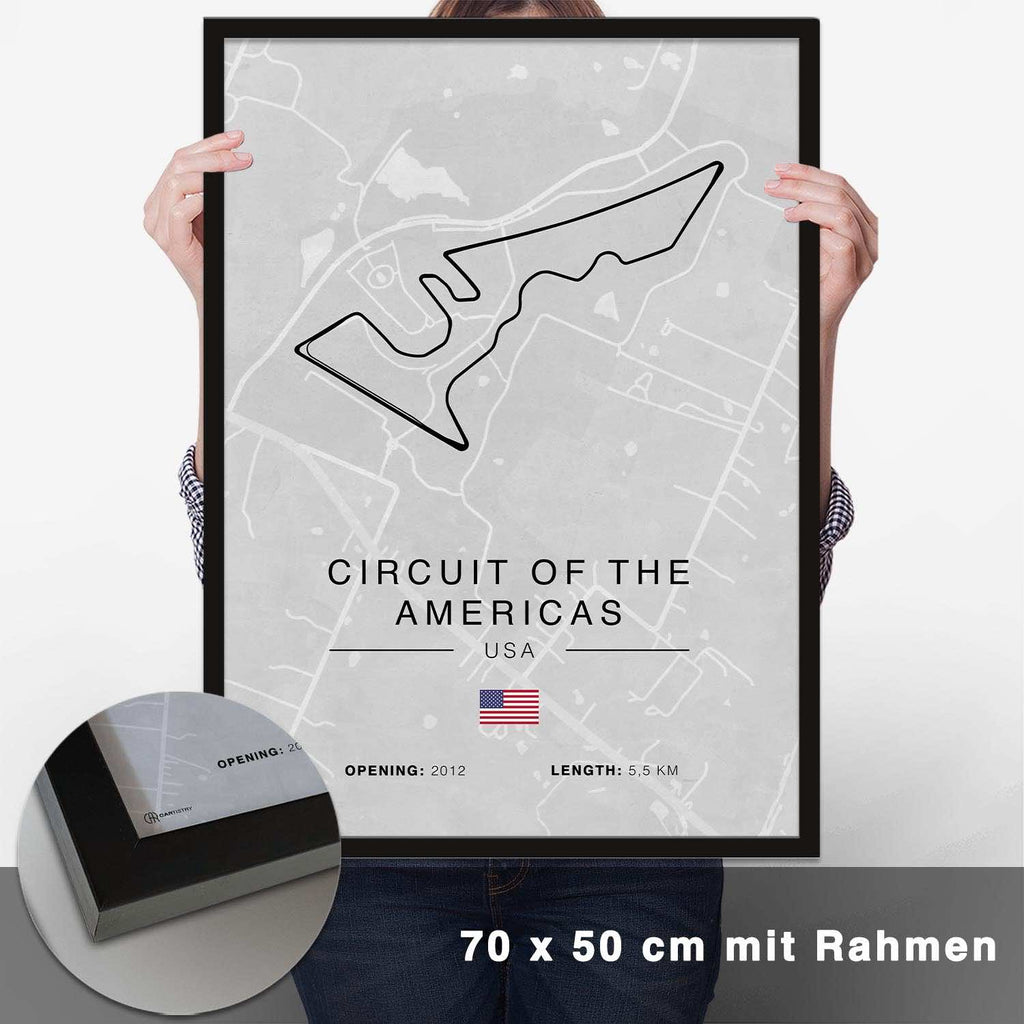 Circuit Americas Rennstrecken Poster - Hell - CARTISTRY