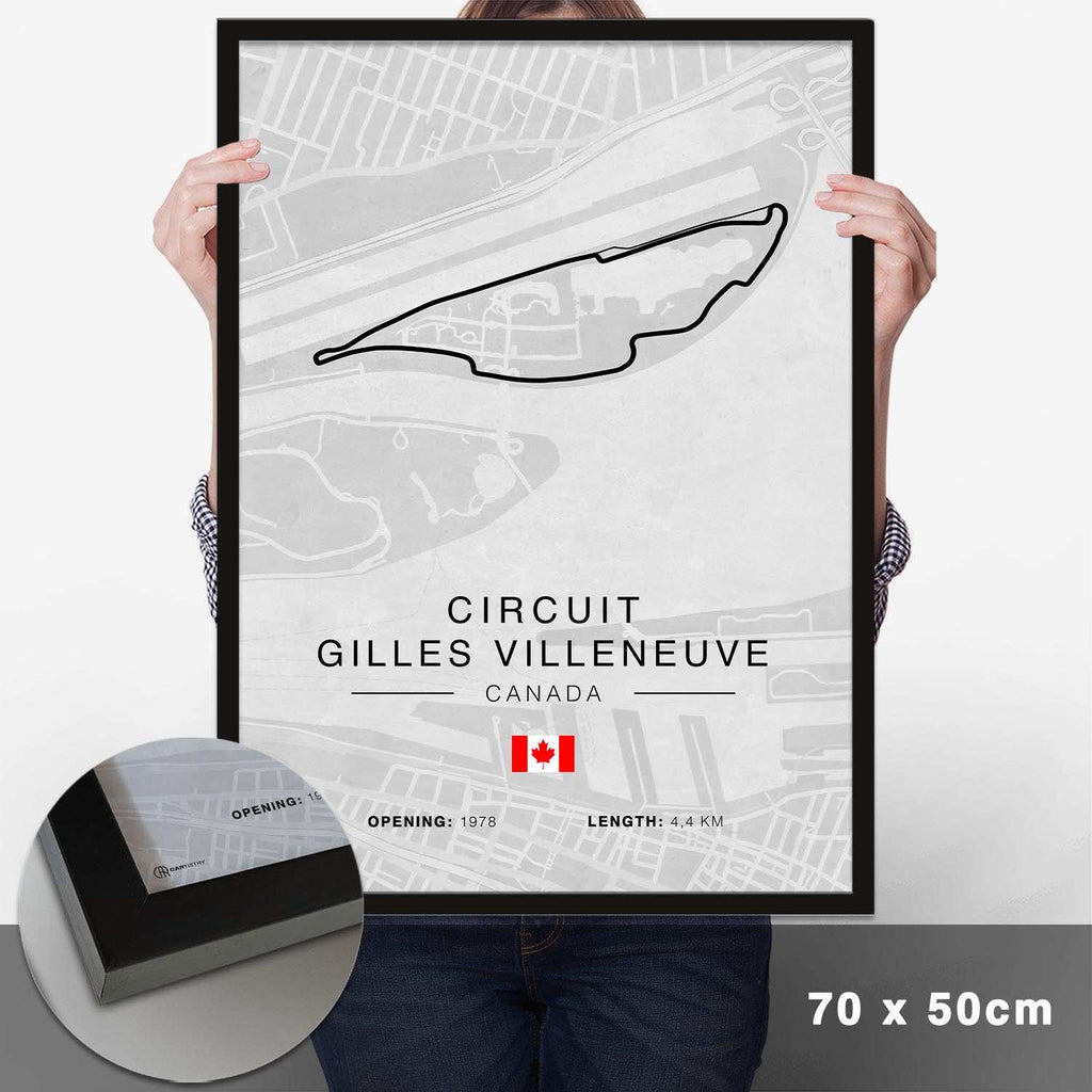 Gilles Villeneuve Rennstrecken Poster - Hell - Cartistry