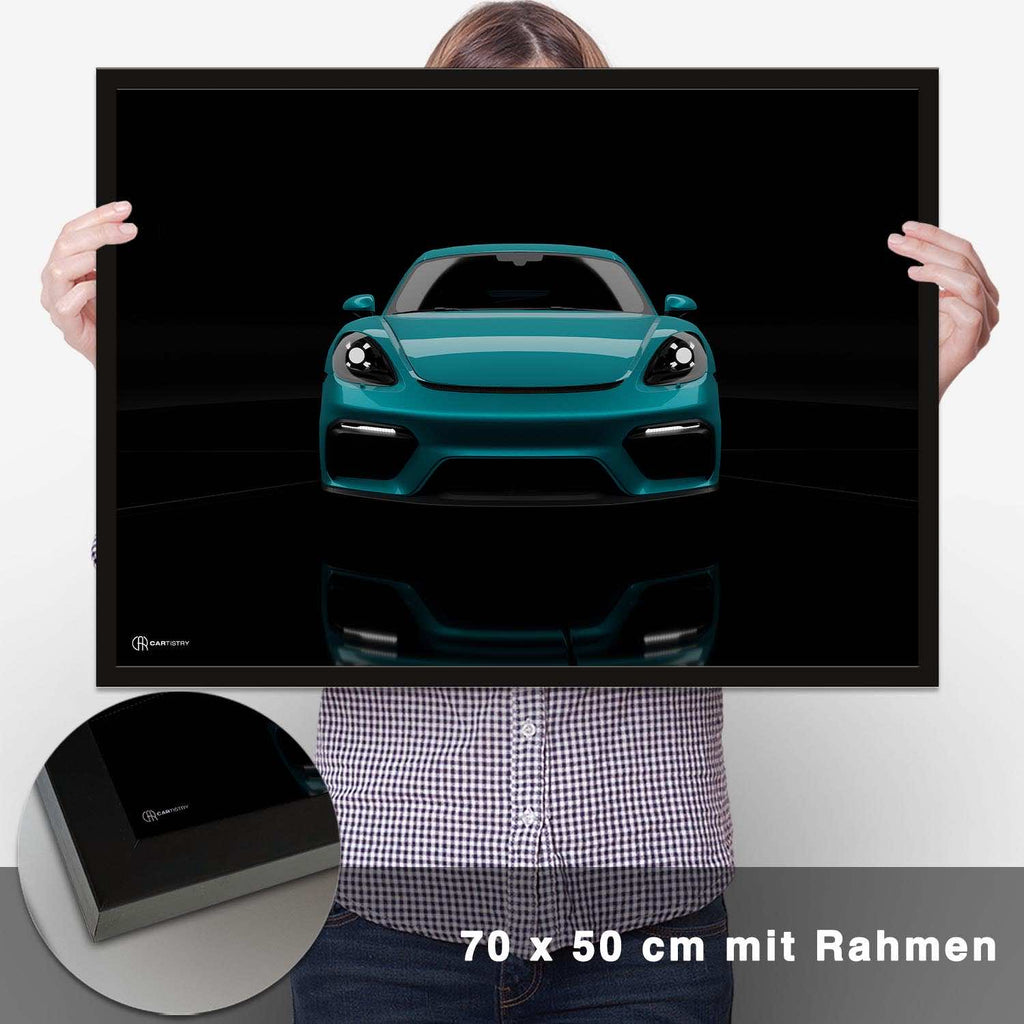 Cayman GT4 Dark Front Poster - CARTISTRY