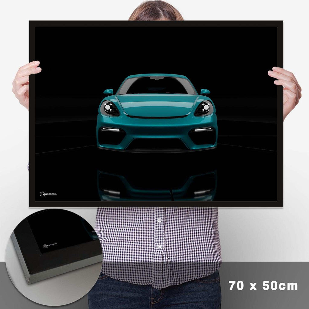Cayman GT4 Dark Front Poster - Cartistry