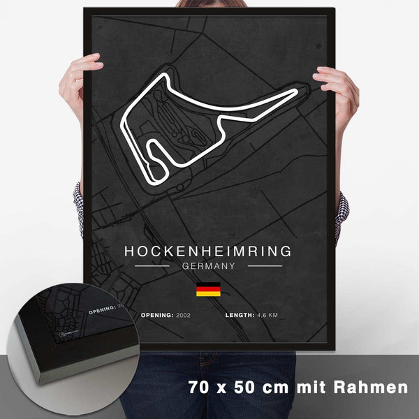 Lade das Bild in den Galerie-Viewer, Hockenheimring Rennstrecken Poster - Dunkel - CARTISTRY