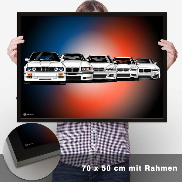 Lade das Bild in den Galerie-Viewer, M3 Generationen Poster Front Dunkel - CARTISTRY