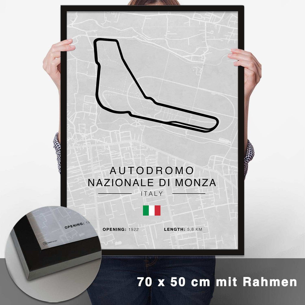 Monza Rennstrecken Poster - Hell - CARTISTRY