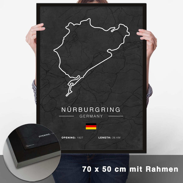 Lade das Bild in den Galerie-Viewer, Nürburgring Rennstrecken Poster - Dunkel - CARTISTRY