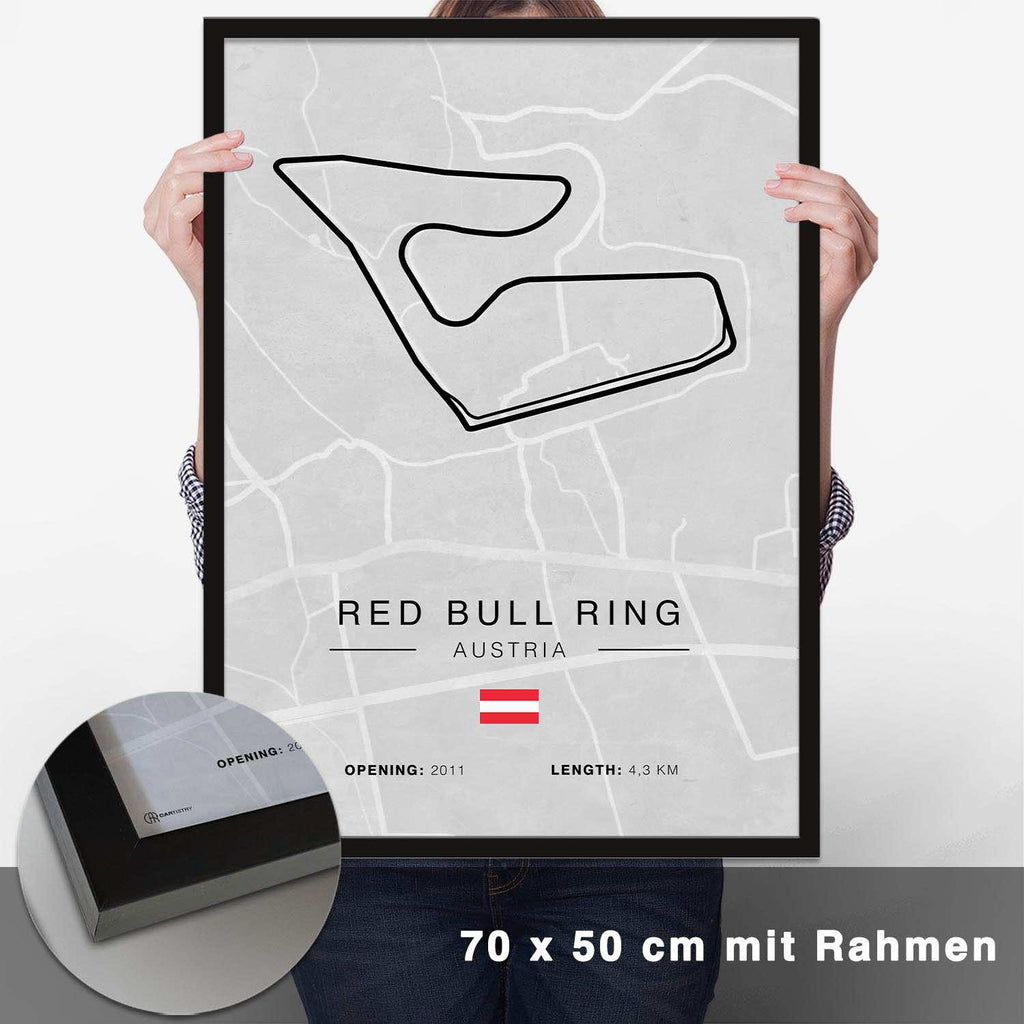 Red Bull Ring Spielberg Rennstrecken Poster - Hell - CARTISTRY