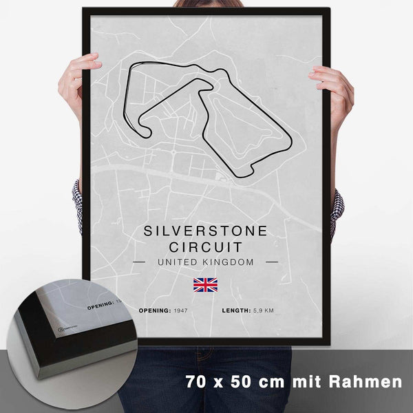 Lade das Bild in den Galerie-Viewer, Silverstone Rennstrecken Poster - Hell - CARTISTRY