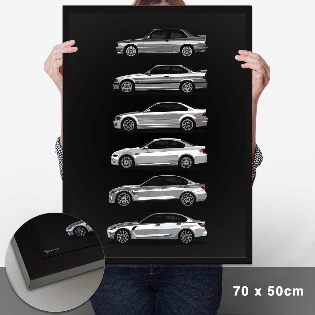 M3 Generationen Poster Seite Dunkel - Cartistry