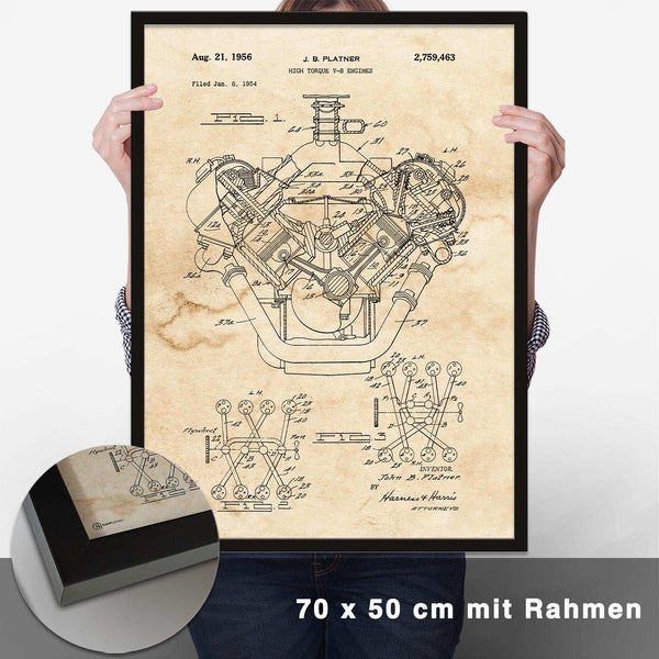Lade das Bild in den Galerie-Viewer, Patent Poster V8 Motor - CARTISTRY