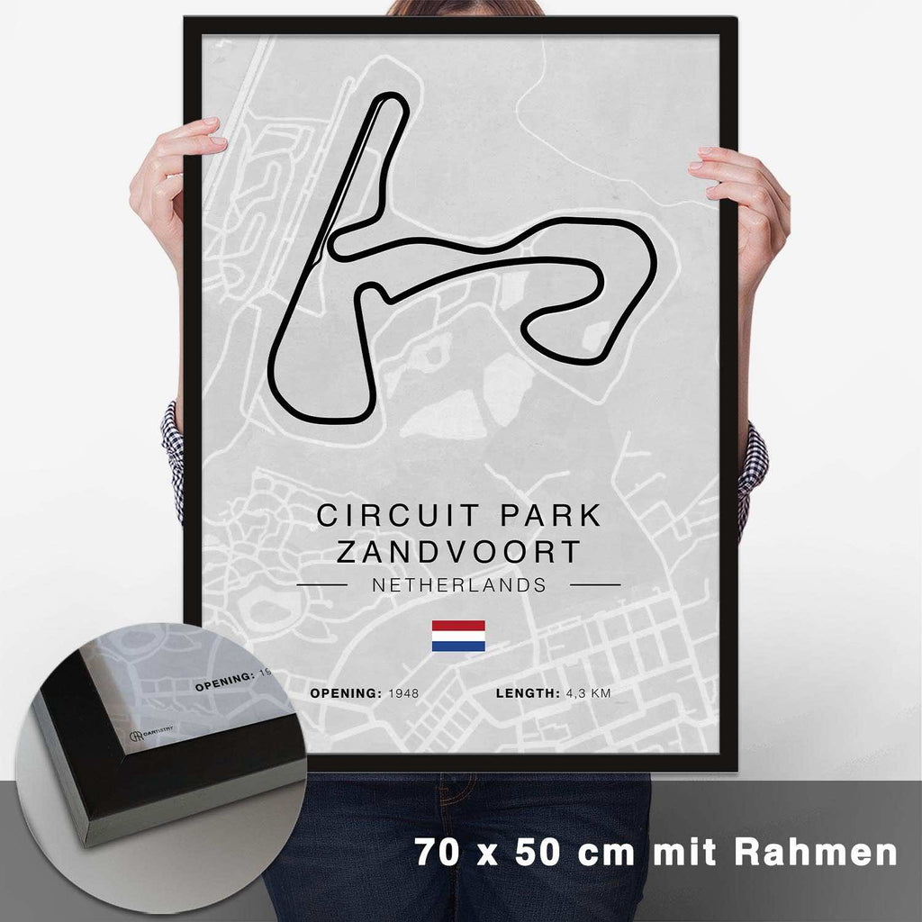 Circuit Park Zandvoort Rennstrecken Poster - Hell - CARTISTRY