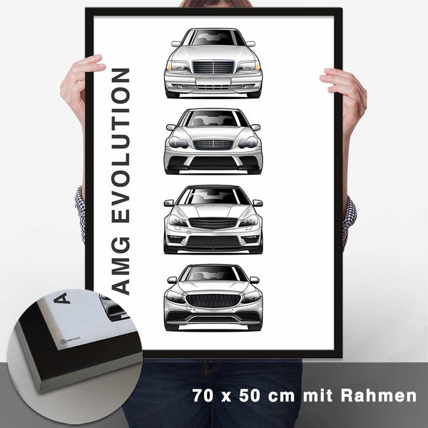 Lade das Bild in den Galerie-Viewer, AMG C-Klasse Generationen Poster Vertikal - CARTISTRY