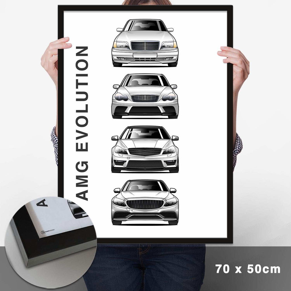 AMG C-Klasse Generationen Poster Vertikal - Cartistry