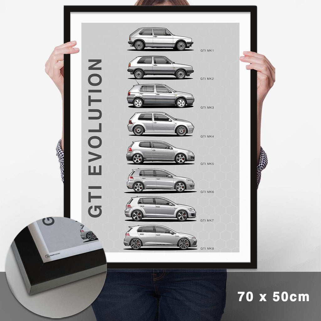 Golf GTI Generationen Poster - Cartistry