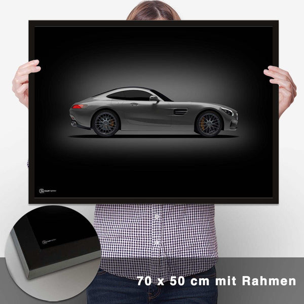 Lade das Bild in den Galerie-Viewer, AMG GT Poster Seite Dunkel - CARTISTRY
