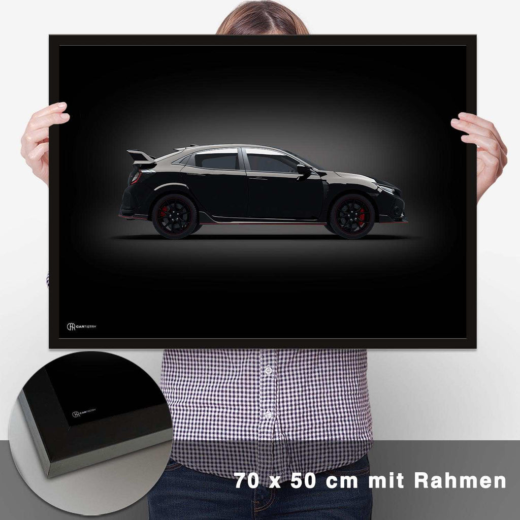 Civic Type R Poster Seite Dunkel - CARTISTRY