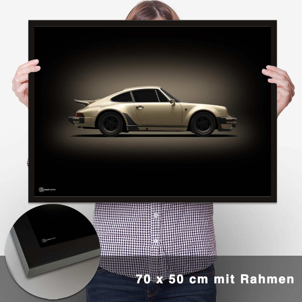 911 Turbo (930) Poster Seite Dunkel - CARTISTRY