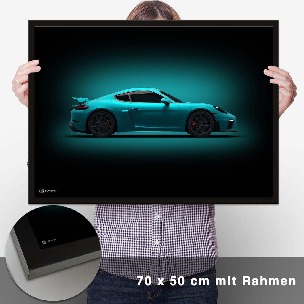 Cayman GT4 Poster Seite Dunkel - CARTISTRY