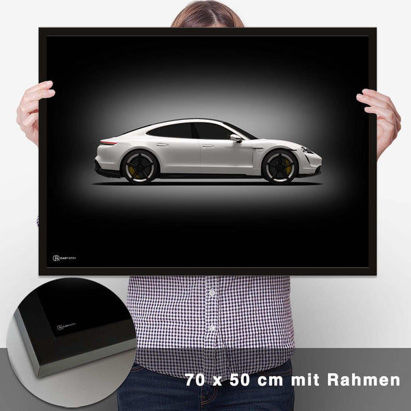 Lade das Bild in den Galerie-Viewer, Taycan Poster Seite Dunkel - CARTISTRY