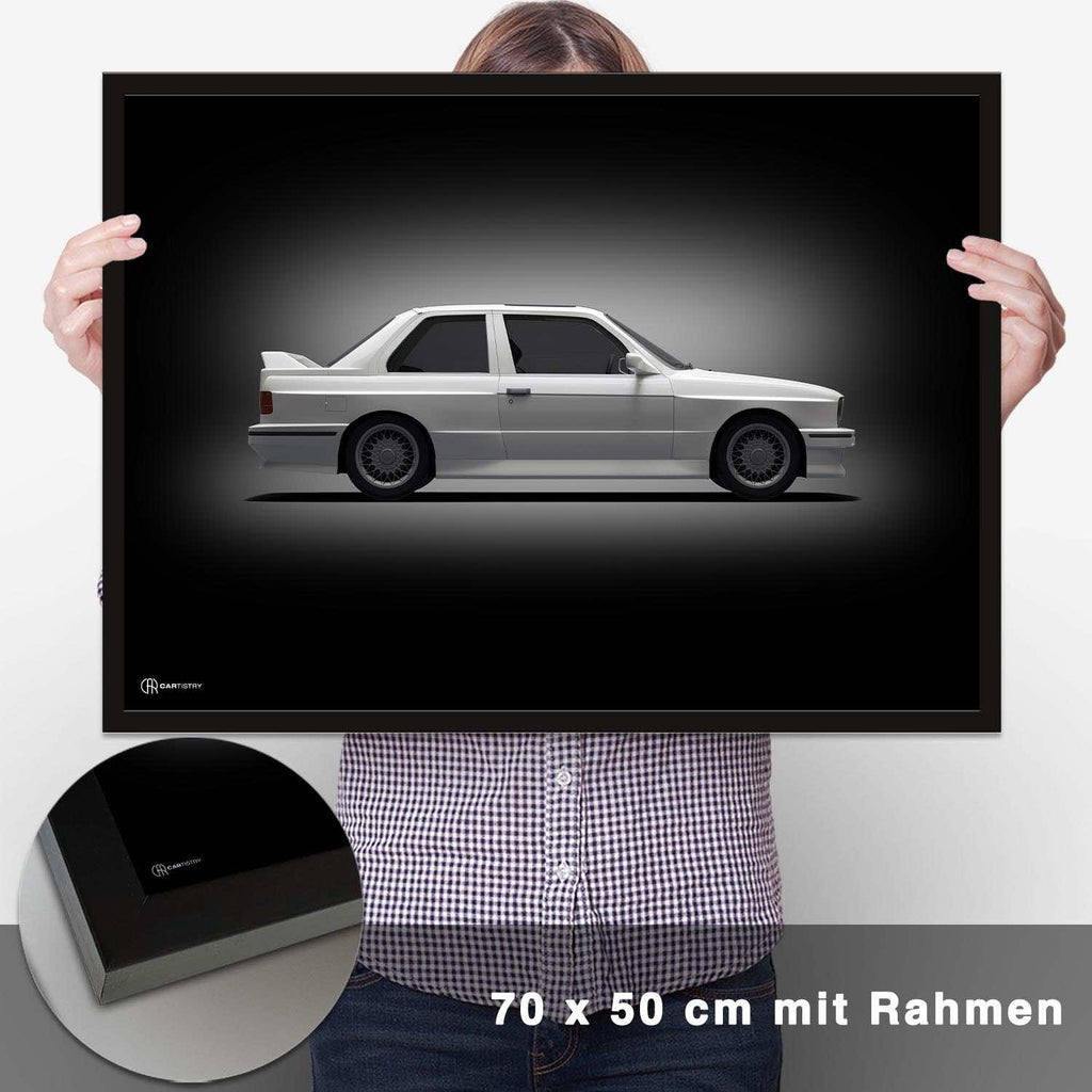 M3 E30 Poster Seite Dunkel - CARTISTRY