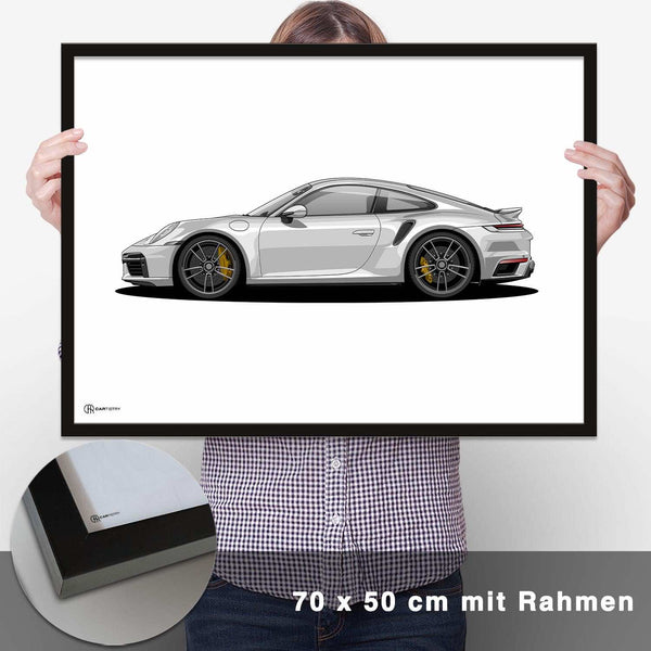 Lade das Bild in den Galerie-Viewer, 911 Turbo (992) Artwork Poster Hell - CARTISTRY