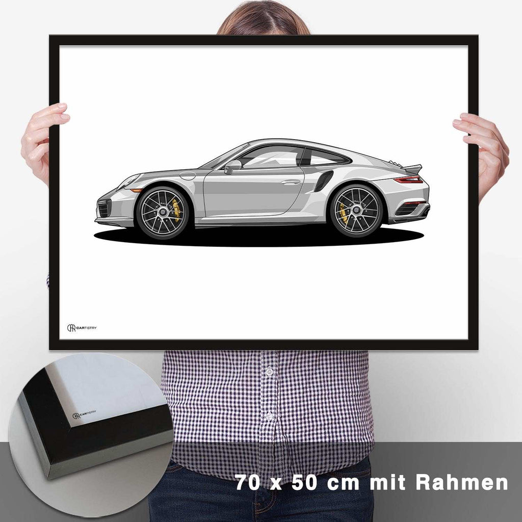 911 Turbo (991) Artwork Poster Hell - CARTISTRY