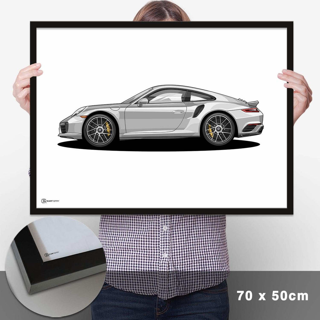 911 Turbo (991) Artwork Poster Dunkel - Cartistry