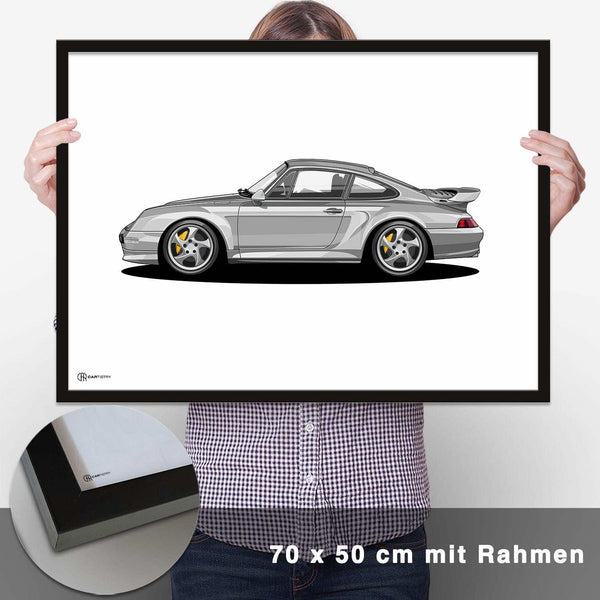 Lade das Bild in den Galerie-Viewer, 911 Turbo (993) Artwork Poster Hell - CARTISTRY
