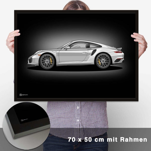Lade das Bild in den Galerie-Viewer, 911 Turbo (991) Artwork Poster Dunkel - CARTISTRY