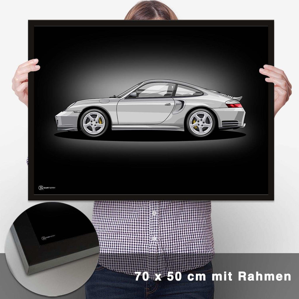 911 Turbo (996) Artwork Poster Dunkel - CARTISTRY