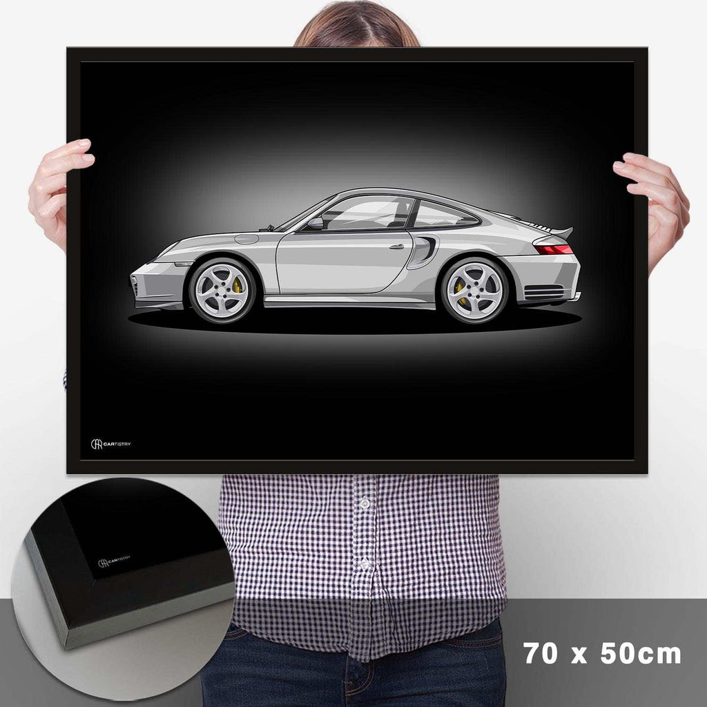 911 Turbo (996) Artwork Poster Dunkel - Cartistry