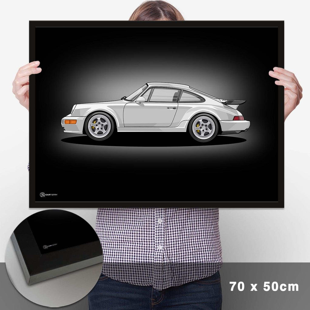 911 Turbo (964) Artwork Poster Dunkel - Cartistry
