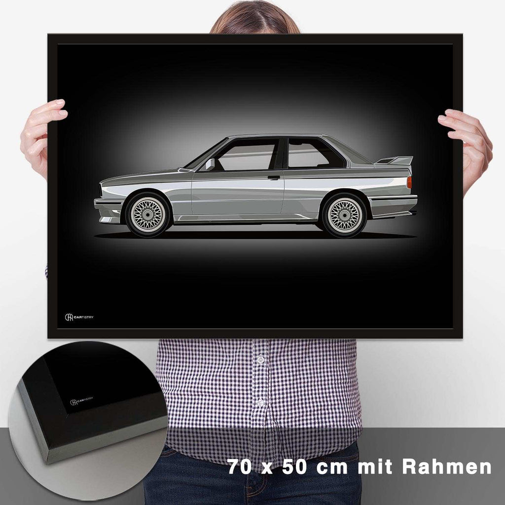 M3 E30 Artwork Poster Dunkel - CARTISTRY