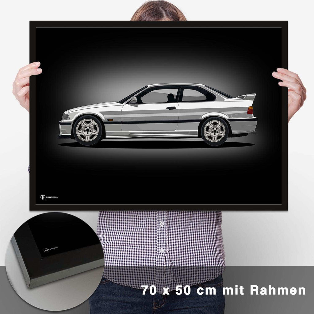 M3 E36 Artwork Poster Dunkel - CARTISTRY