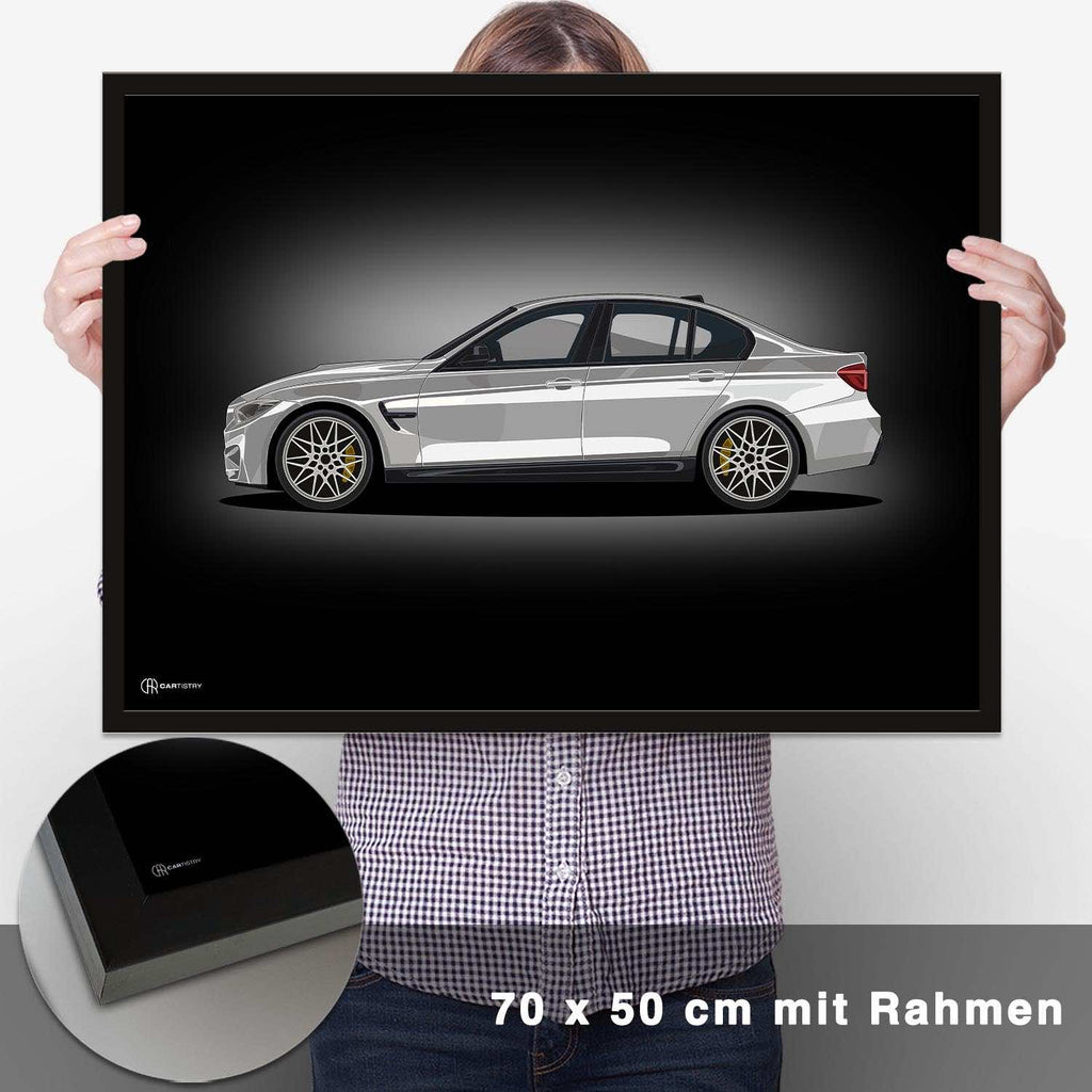 M3 F80 Artwork Poster Dunkel - CARTISTRY