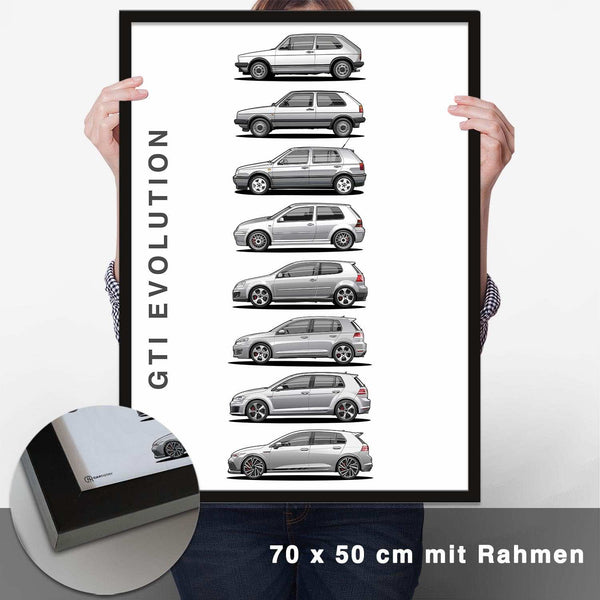 Lade das Bild in den Galerie-Viewer, Golf GTI Generationen Poster Hell - CARTISTRY