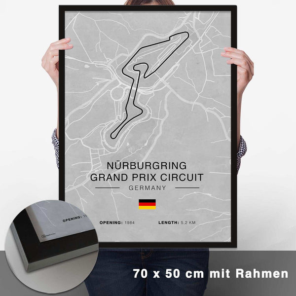 Lade das Bild in den Galerie-Viewer, Nürburgring GP Circuit Rennstrecken Poster - Hell - CARTISTRY
