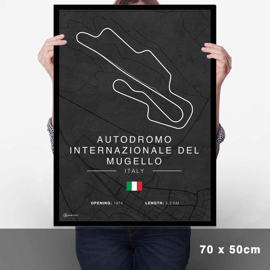 Mugello Rennstrecken Poster - Dunkel - Cartistry