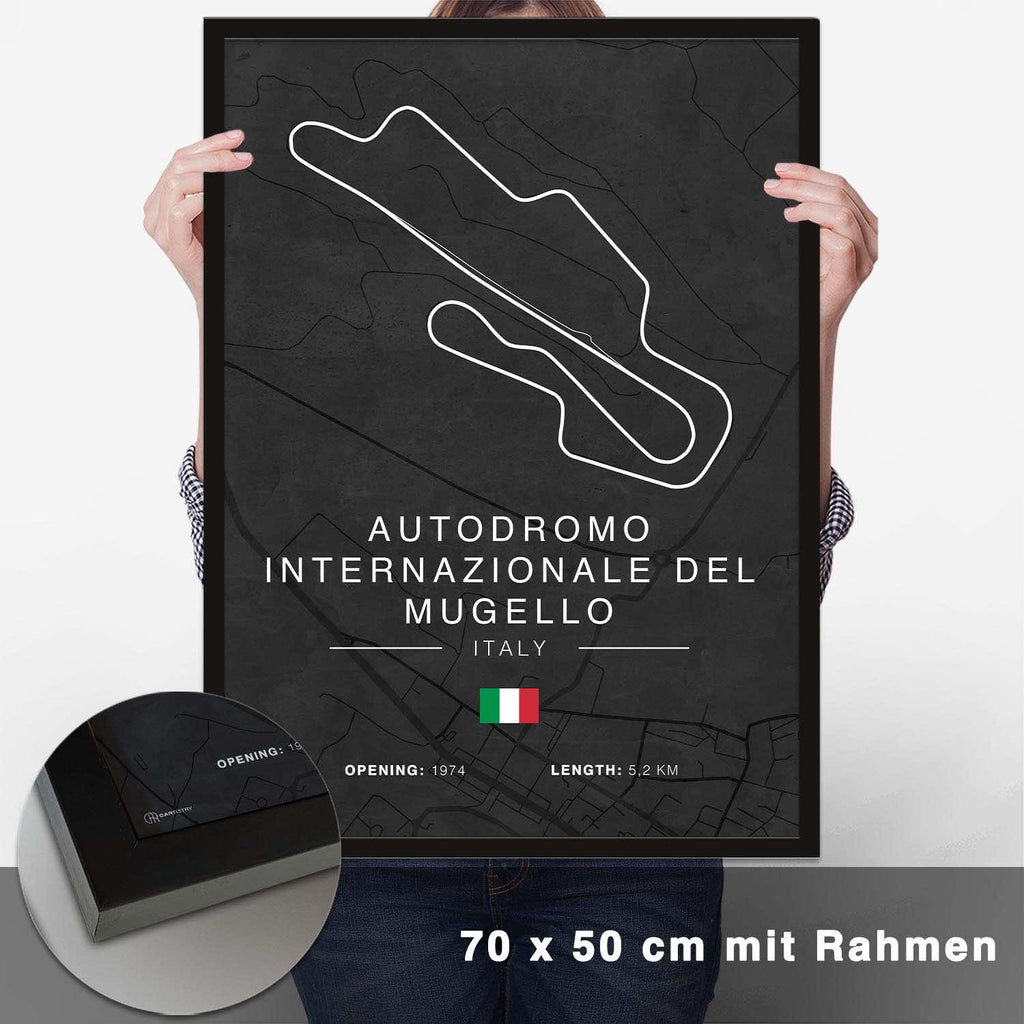 Mugello Rennstrecken Poster - Dunkel - CARTISTRY