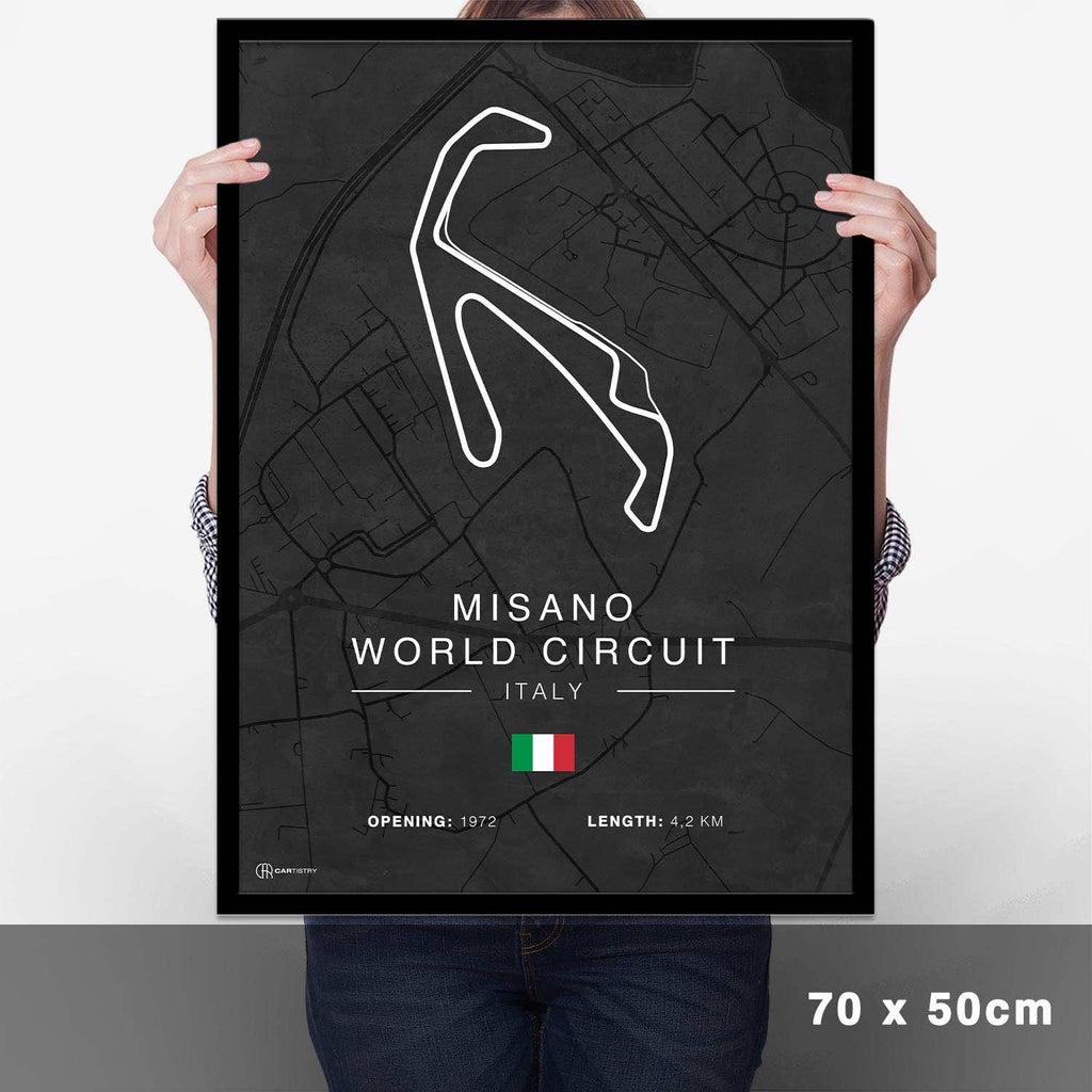 Misano Rennstrecken Poster - Dunkel - Cartistry