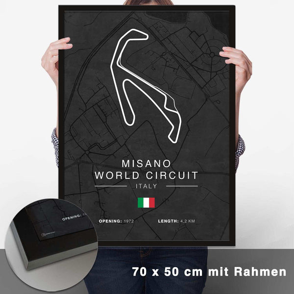 Lade das Bild in den Galerie-Viewer, Misano Rennstrecken Poster - Dunkel - CARTISTRY